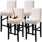 Fuloon Waterproof Barstool Covers Chair Slipcovers, Pale Beige, 4 Pack by Fuloon