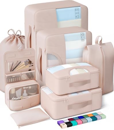 Veken 8 Set Packing Cubes for Travel Essentials, Anti-Wrinkle Buckled Suitcase - Image 4