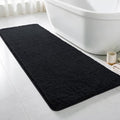 Polyester Bathroom Runner Rug 24"x60" Black, Soft Shaggy Bath Mat by Kildoss