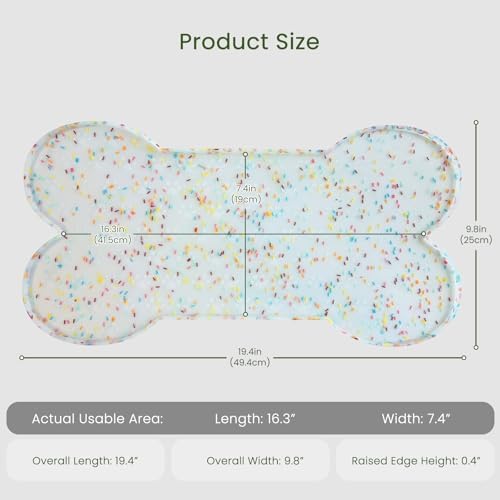 PWTAA Dog Food Mat Anti-Slip Silicone Dog Bowl Mat Thicker Pet Placemat - Image 2