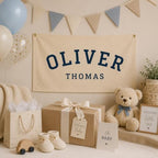 Custom Baby Name Canvas Banner Personalized Nursery Pennant Flag Wall Decor - Image 4