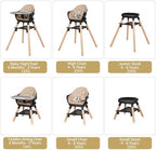 6 in 1 Baby High Chair, Convertible Wooden High Chairs - Image 3