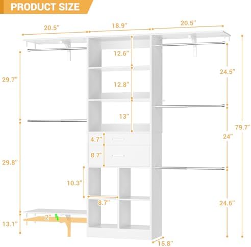 5FT Small Closet System, Baby Closet Organizer System - Image 3