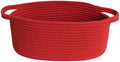 Small Red Woven Basket, Cotton Rope Kid Pet Toy Bin Box, Cute Baby Nursery by Unknown
