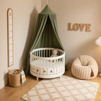 Cotton Kids Bed Canopy, Nursery Room Baby Crib Hanging Curtain Mosquito Net - Image 7