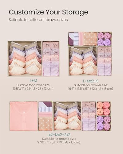 SONGMICS Drawer Organizers, Foldable Fabric Storage Boxes - Image 5