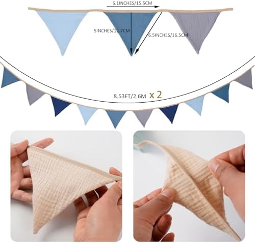 19.6ft Garland Triangle Banners, Pennant Banner Bunting Flags Fabric - Image 2
