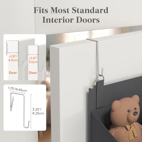 Lifewit 1 Pack Over the Door Organizer, Anti Tilt 40 lbs Load Behind Door - Image 4