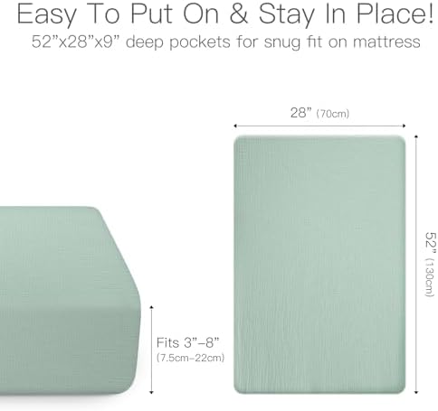 Organic Crib Sheets 2 Pack 52x28 Inches Soft Boho - Image 6