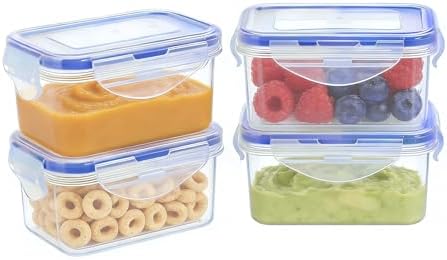 KIGI Small Food Storage Containers, BPA-Free Plastic, 4 Pack by KIGI