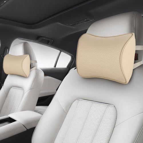 Aukee Car Neck Pillow Soft Memory Foam Leather Headrest by au-kee