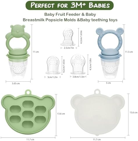 Baby Breastmilk Popsicle Molds & Baby Fruit Feeder, WAJIAYON Infant Food - Image 7