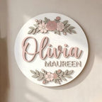 Personalized Floral Wooden Name Sign - Image 6