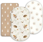 Baby Bassinet Sheets Girl Boy, 3 Pack Fitted Bassinet Sheet by CivaruaKids
