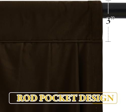 StangH Luxury Brown Waterfall Swag Tier Curtains W59 inches, 1 Panel - Image 2