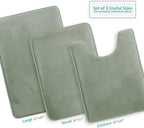 Clara Clark 3 Piece Bathroom Rugs, Velvet Memory Foam Bath Mat Set, Non-Slip - Image 3