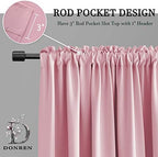 DONREN Pink Blackout Valances for Nursery Window Valances for Girls Room - Image 3