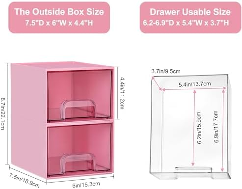 Vtopmart 4 Pack Small Clear Stackable Storage Drawers - Image 2