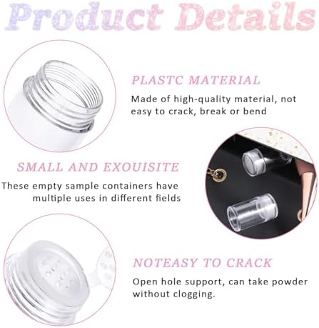 6 Pcs Clear Plastic Loose Powder Bottle Glitter Powder Bottle Baby Powder - Image 5