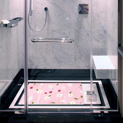 Shower Mat Non Slip, Daisies Cherry Anti Slip Bath Mat - Image 6