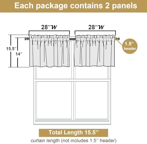Lecloud Leia 14 Inch Blush Pink Sheer Valances - Image 3