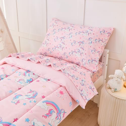 lasoftan Pink Unicorn Toddler Bedding Set - Image 7