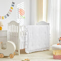 Mini Crib Bedding Set 3 Pieces Baby Boho Quilted Tufted Ruffles Comforter by Uozzi+Bedding