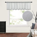 MIULEE Solid Gray Kitchen Sheer Valance Linen Look Window Curtain, Living Room by MIULEE