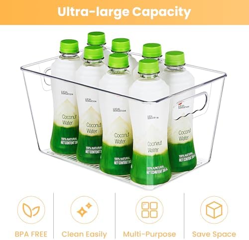 YIHONG 12 Pack Clear Storage Bins, Pantry Organizer Bins - Image 6