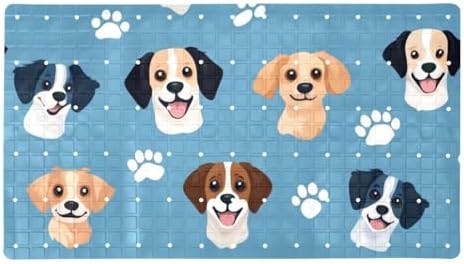 Bathtub Mat Non Slip 26.8x15.1 Inch, Dogs Paws Pattern Shower Mat by Anna+Cowper