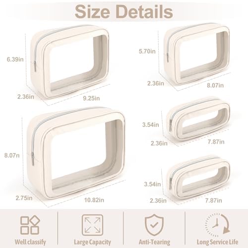 5PCS Diaper Bag Organizer Pouch, Cosmetic Bag Set, TSA Approved Toiletry Bags - Image 2