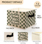Green and White Checkered Inspirational Storage Bins Box - Image 6