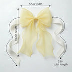2 Pack French Lace Bow Curtain Tiebacks, Light Yellow - Image 2