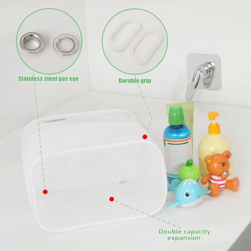 Ligereza Quick Scoop Baby Mesh Bath Toy Storage, 2x Capacity & Large Opening - Image 5
