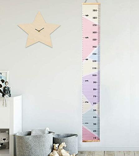 Kids Growth Chart, Wood Frame Fabric Canvas Height Measurement Ruler from Baby - Image 5