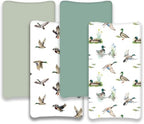 4 Pack Mallard Duck Baby Changing Pad Covers Neutral Unisex Breathable Fitted - Image 3