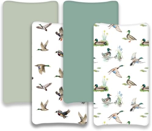 4 Pack Mallard Duck Baby Changing Pad Covers Neutral Unisex Breathable Fitted - Image 3