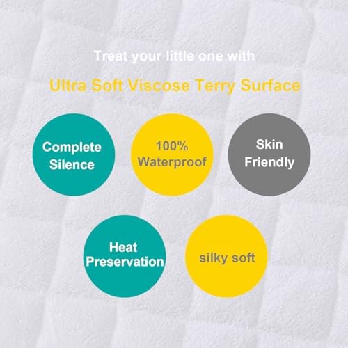 Zippered Crib Mattress Protector Waterproof, 6-Sided Encasement - Image 2