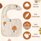 Zainpe 6Pcs Snap Muslin Cotton Baby Bibs Rabbit Bear Sheep Pattern Bandana - Image 3