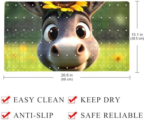 Bathtub Mat Non Slip 26.8x15.1 Inch, Donkey Shower Mat - Image 4