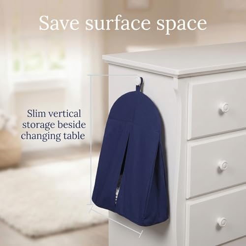 Navy Blue Hanging Baby Diaper Caddy Organizer - Image 6