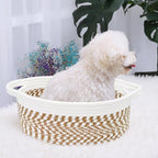ABenkle Small Basket with Handles, Boho Decorative Rope Woven Dog Cat Toy - Image 4