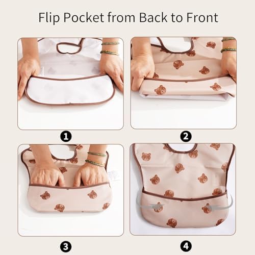 3-Pack Mess Proof Baby Bibs for Eating, Lightweight - Image 3