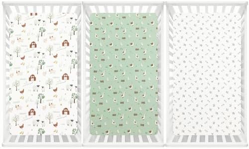 david's kids 3 Pack Mini Crib Sheets, Soft Breathable Premium Pack N Play Sheets - Image 7