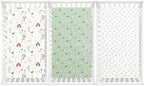 david's kids 3 Pack Mini Crib Sheets, Soft Breathable Premium Pack N Play Sheets - Image 7