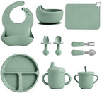 Silicone Baby Feeding Set 10 Pcs, Baby feeding essentials by JELLDJKSiliconeBabyFeeding