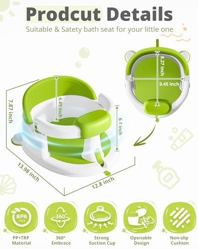 ONTHEWEI Baby Bath Seats for Babies Sitting Up, Non-Slip Baby Bathtub - Image 2