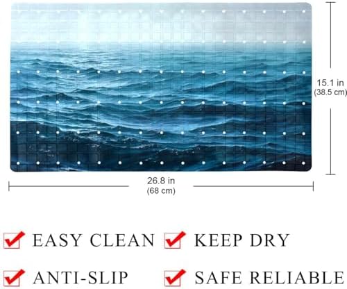Shower Mat Bathtub Mat, 26.8x15.1 inch, Non-Slip Bath Mat - Image 4