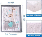 Mini Crib Bedding Set Boy, 3 Piece Baby Bedding Set Nursery Bedding Set Elephant - Image 3