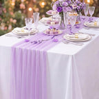 4 Pcs Pastel Colorful Tulle Table Runner Spring Summer Party - Image 5